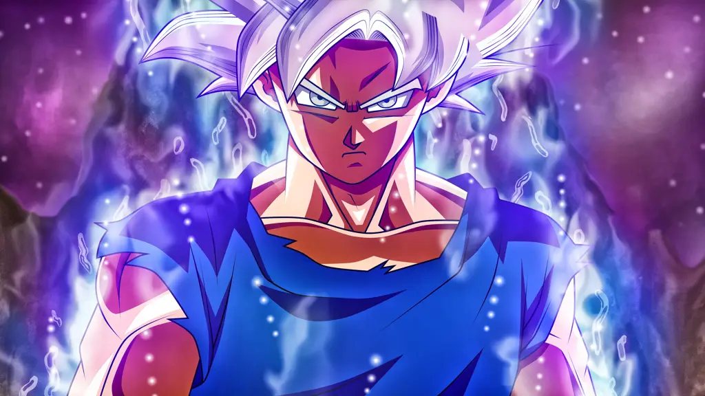Goku dalam pertarungan epik Gambar Goku sedang bertarung dengan sengit