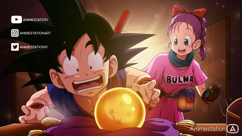 Goku dan Bulma dalam petualangan mencari Dragon Ball