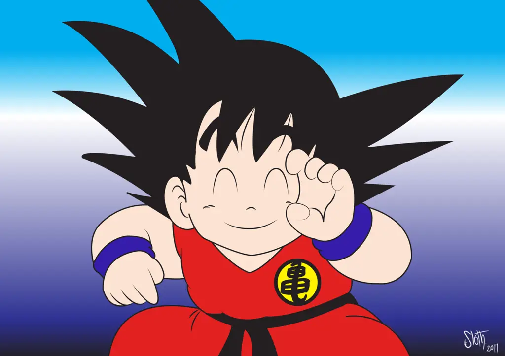 Gambar Goku kecil berlatih di hutan