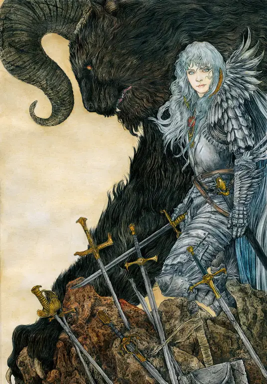 Ilustrasi karakter Griffith dalam komik Berserk