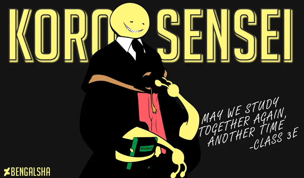 Gambar Koro-sensei, gurunya Nagisa dan kawan-kawan