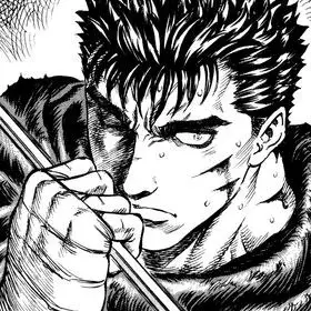 Adegan aksi Guts dalam manga Berserk