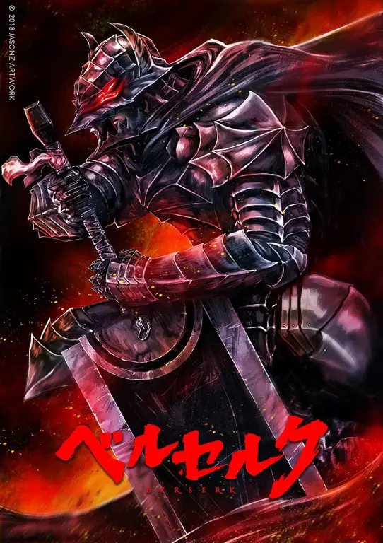 Ilustrasi Guts dari manga Berserk