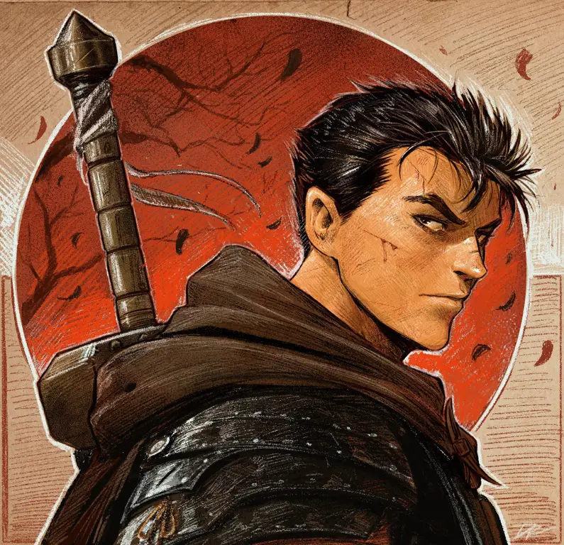 Gambar Guts, karakter utama dalam anime Berserk