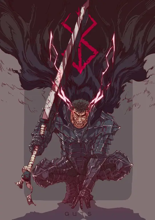 Gambar Guts dari anime Berserk