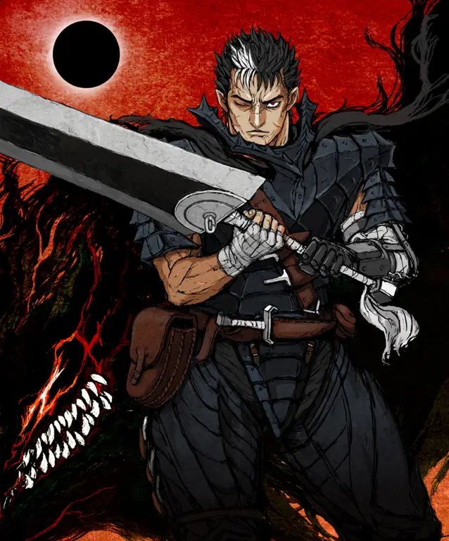 Gambar Guts, karakter utama dalam Berserk