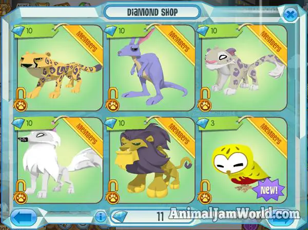 Gambar hadiah diamonds di Animal Jam