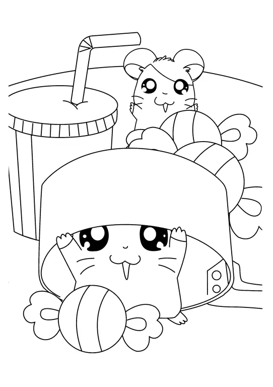 Gambar Hamtaro dan teman-temannya