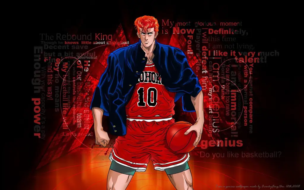 Gambar Hanamichi Sakuragi, karakter utama Slam Dunk