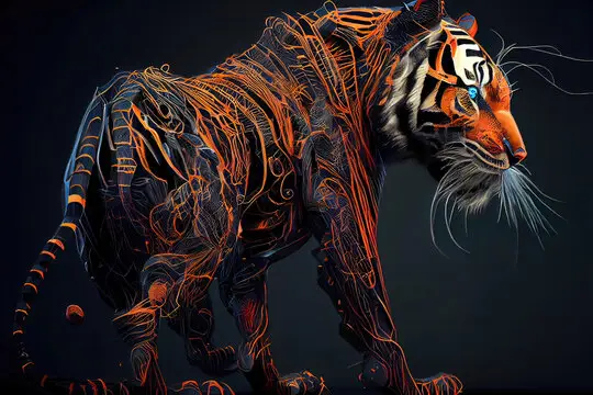 latar belakang harimau 3d yang realistis