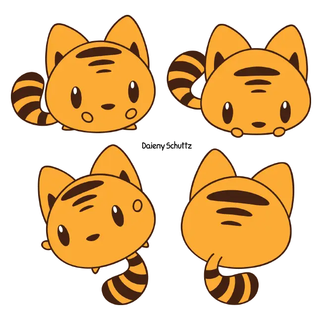 Harimau anime yang lucu dan menggemaskan