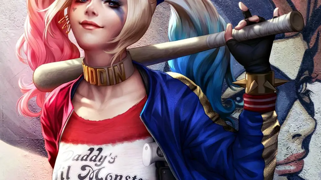 Ilustrasi Harley Quinn dalam gaya anime