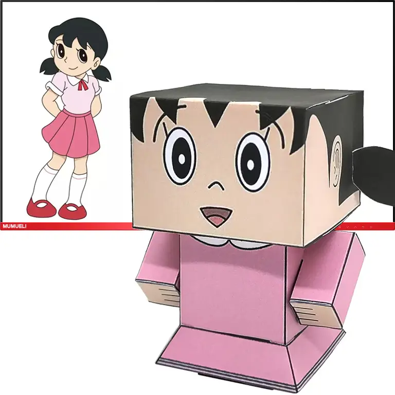 Contoh hasil akhir papercraft anime 3D yang telah selesai dirakit