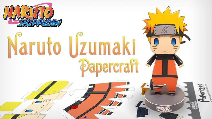 Figur papercraft Naruto yang sudah jadi