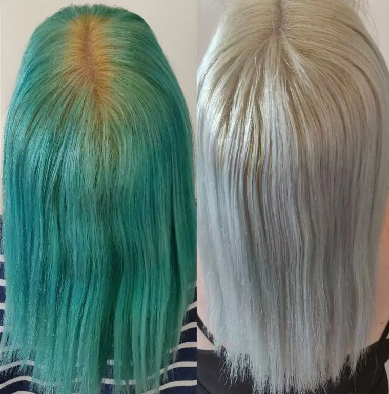 Contoh hasil bleaching rambut level 7 sebelum dan sesudah proses