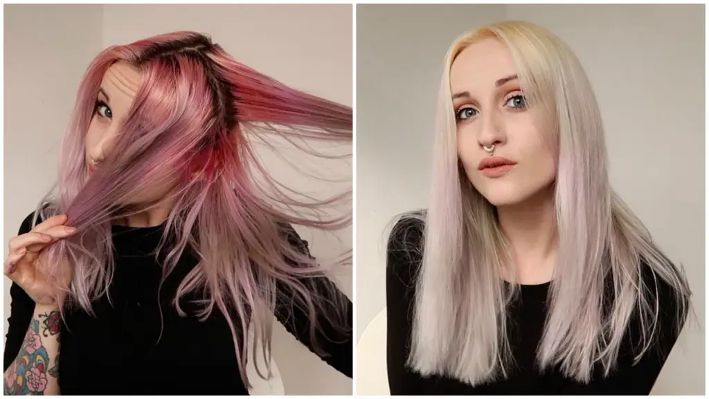 Contoh rambut yang telah di-bleaching dengan warna pastel