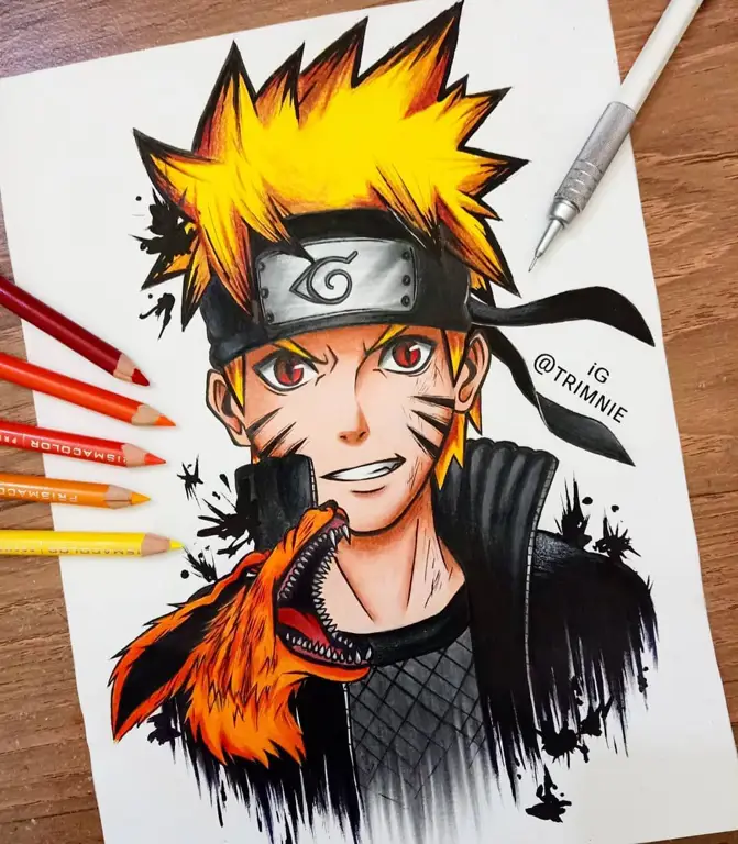 Gambar Naruto 3D yang sudah selesai