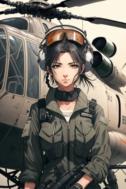 Helikopter militer dalam anime