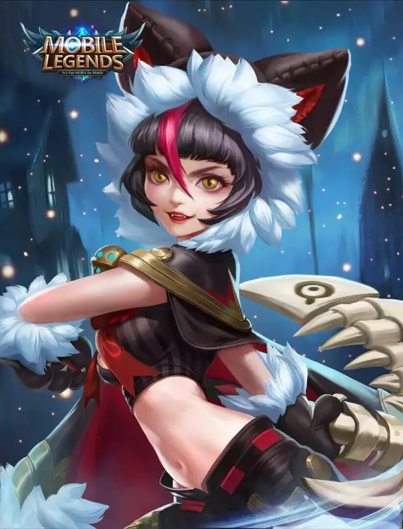 Ilustrasi hero Mobile Legends bertema anime