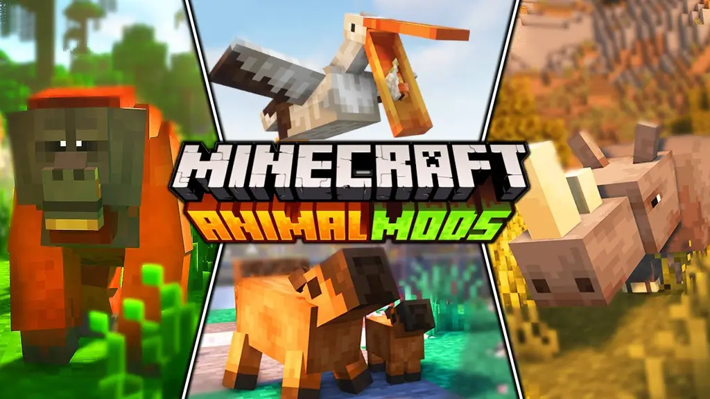 Tangkapan layar berbagai hewan baru di Animals Plus Mod 1.12.2