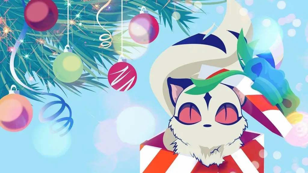 Pohon Natal dengan hiasan anime