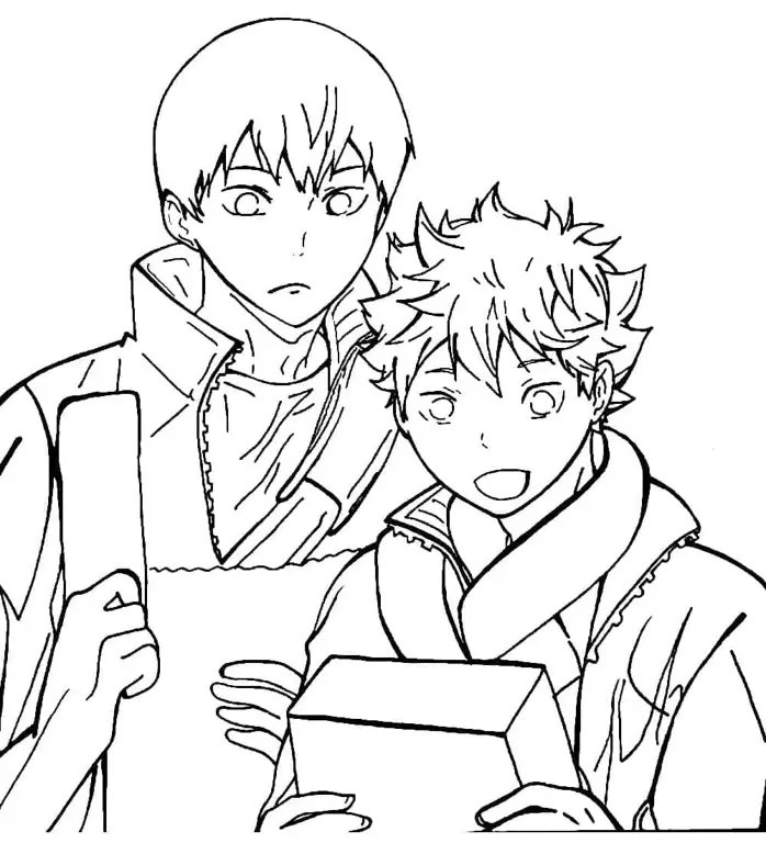 Gambar Hinata Shoyo dan Kageyama Tobio dari anime Haikyuu!!