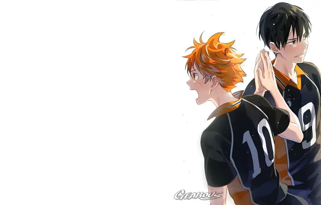 Gambar Hinata dan Kageyama, karakter utama dalam Haikyuu!!