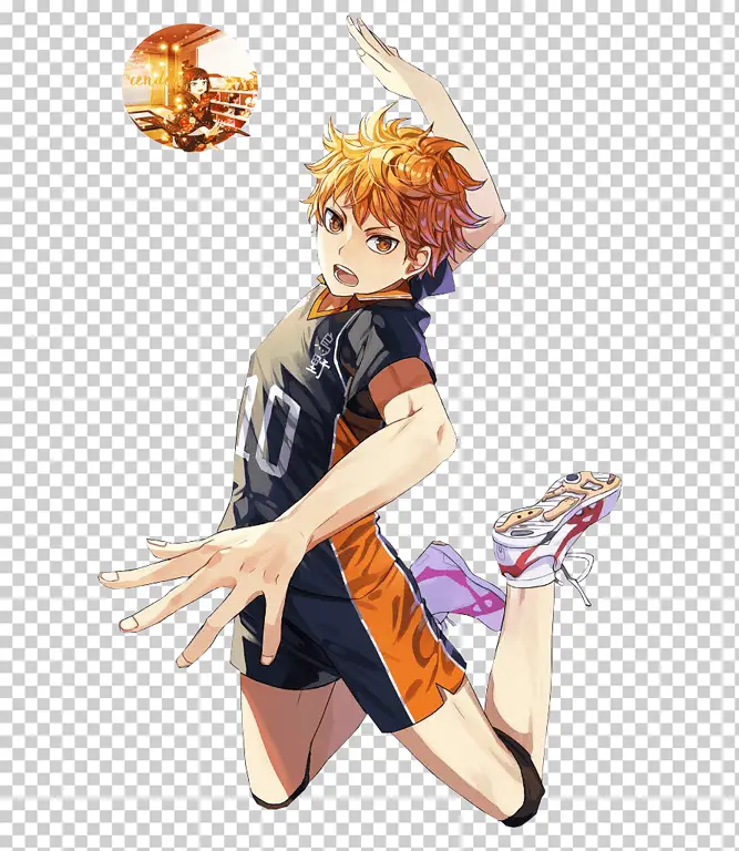 Gambar Hinata Shoyo, karakter utama dalam anime Haikyuu!!