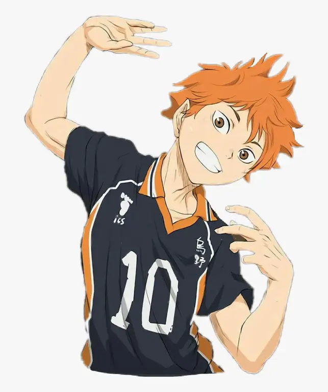 Gambar Hinata Shoyo, karakter utama dalam anime Haikyuu!!