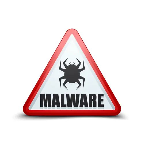 Hindari situs web yang tidak aman Tanda peringatan bahaya malware