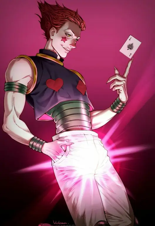 Gambar Hisoka Morow bergaya kartu