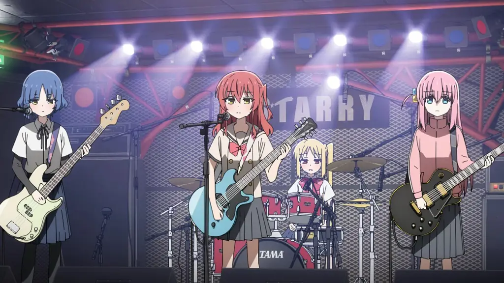 Hitori Goto, sang protagonis Bocchi the Rock! Screenshot anime Bocchi the Rock! yang menampilkan karakter utama Hitori