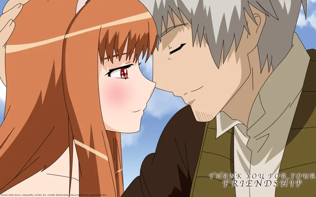 Gambar Holo dan Lawrence dari Ookami to Koushinryou