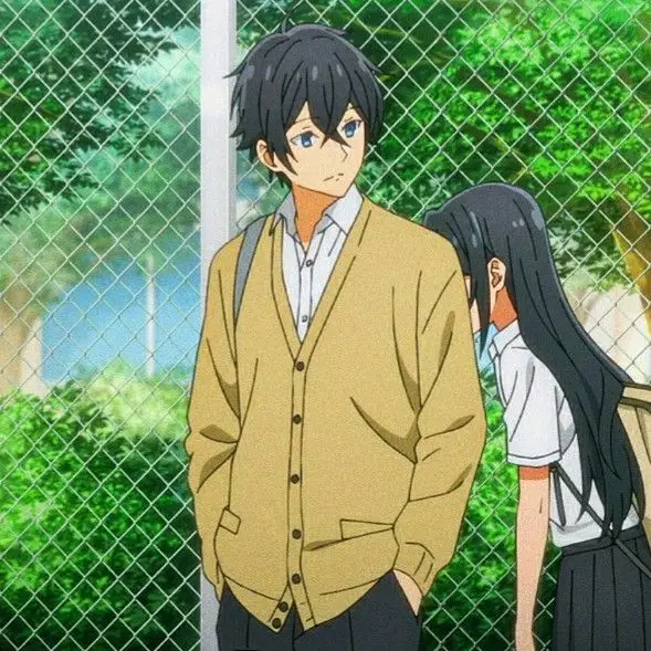 Visual utama anime Horimiya yang menampilkan Hori dan Miyamura