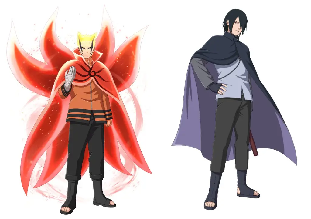 Boruto dan Naruto berinteraksi