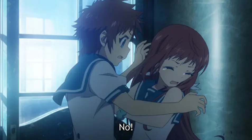 Adegan romantis antara karakter dalam Nagi no Asukara