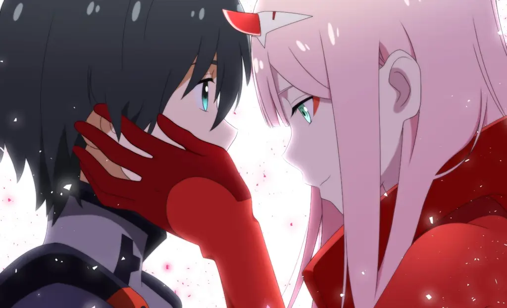 Gambar Hiro dan Zero Two sedang bersama