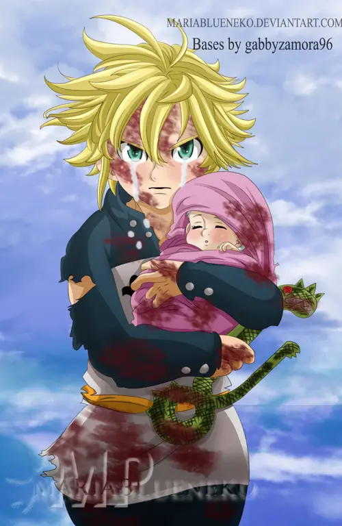 Gambar Meliodas dan Elizabeth