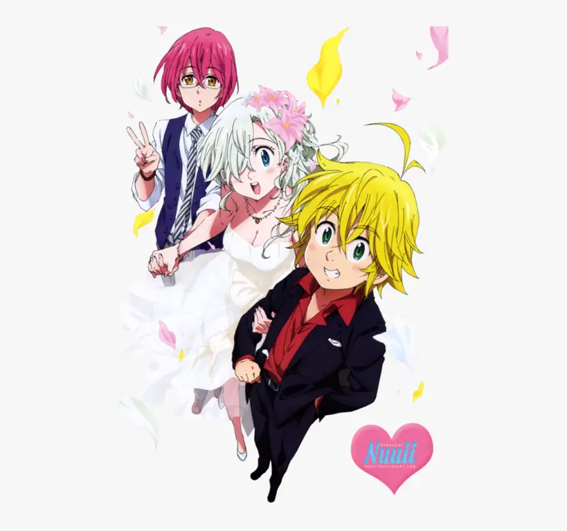 Meliodas dan Elizabeth dalam Nanatsu no Taizai