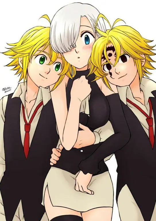 Gambar Meliodas dan Elizabeth