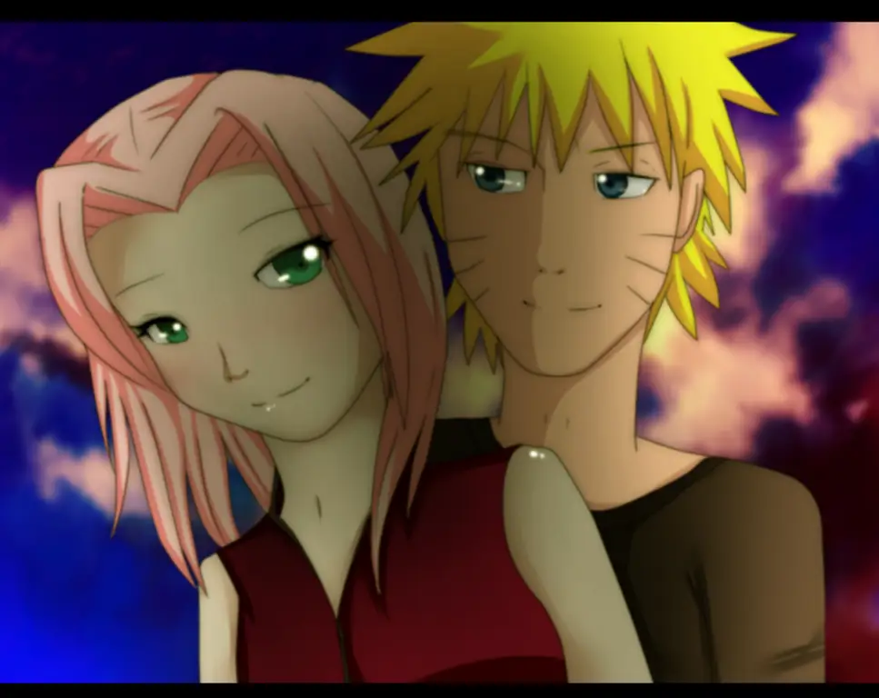 Naruto dan Sakura dalam sebuah adegan emosional di film Naruto Shippuden: Road to Ninja