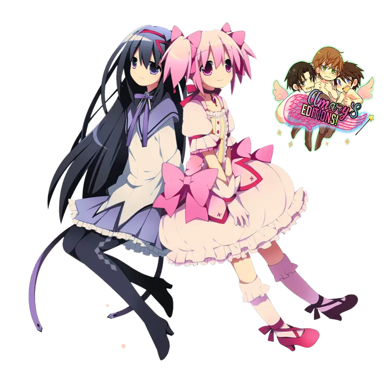 Gambar ilustrasi Homura Akemi dan Madoka Kaname