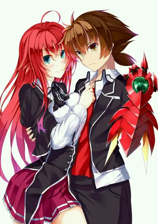 Gambar Rias Gremory dan Issei Hyoudou dalam anime High School DxD