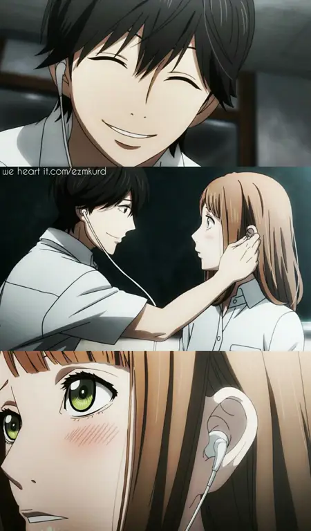 Kakeru dan Naho dalam anime Orange