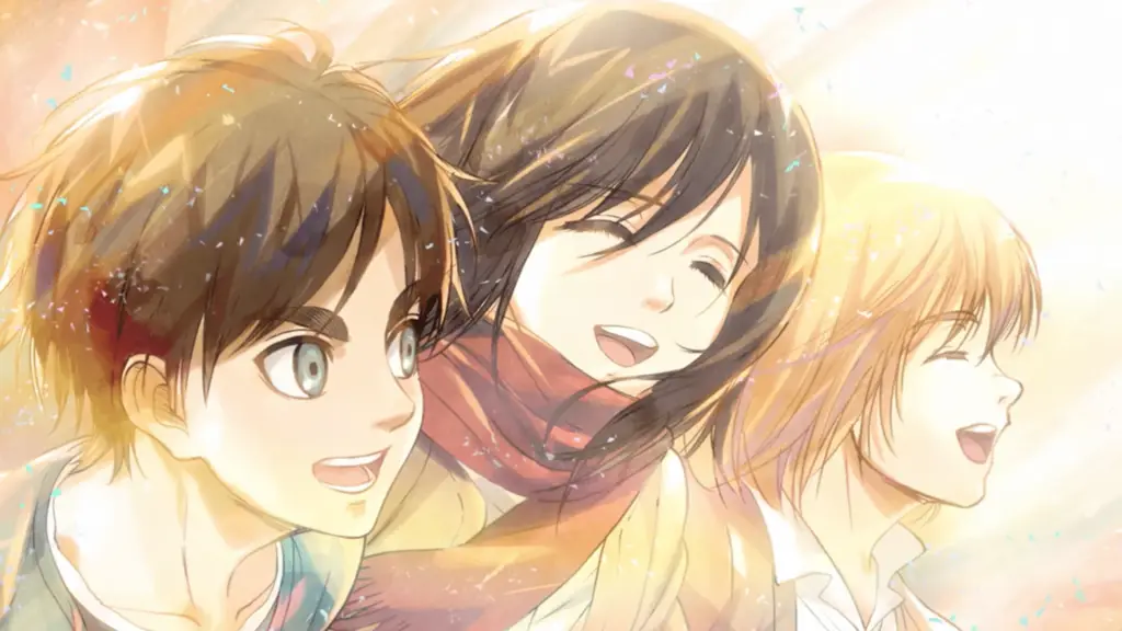 Eren Yeager dan Mikasa Ackerman dalam Shingeki no Kyojin