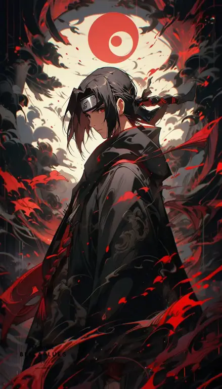 Gambar yang menggambarkan hubungan-hubungan rumit Itachi