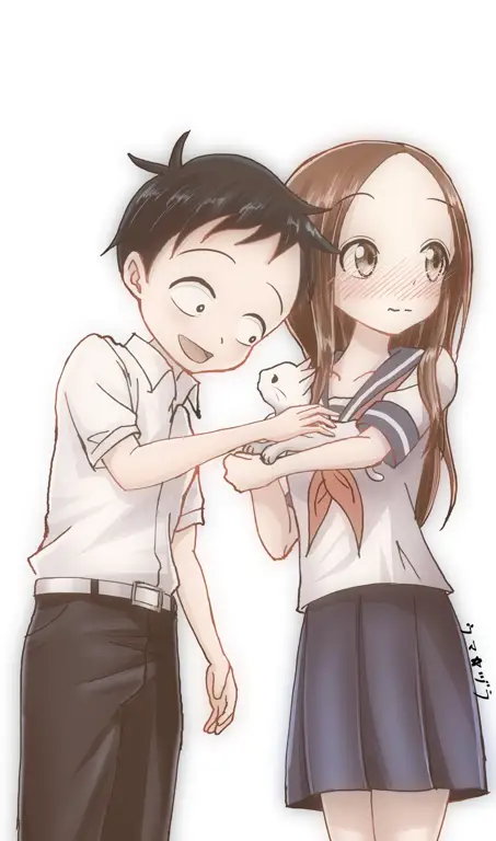 Pasangan Takagi dan Nishikata dalam anime