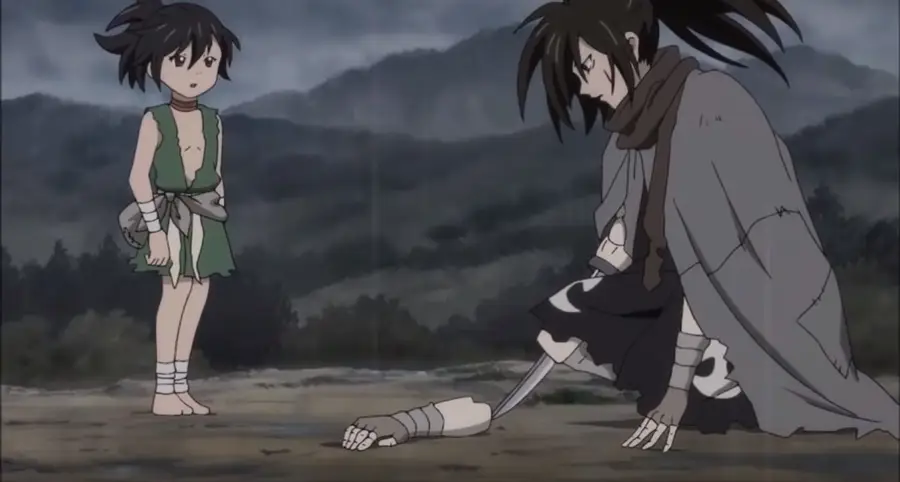 Hyakkimaru dan Dororo, karakter utama dalam anime Dororo