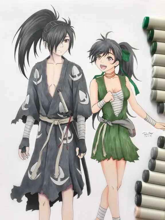 Gambar Hyakkimaru dari anime Dororo