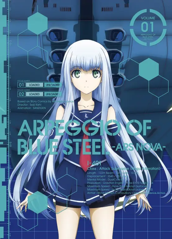 Gambar I-401, kapal perang utama dalam anime Arpeggio of Blue Steel